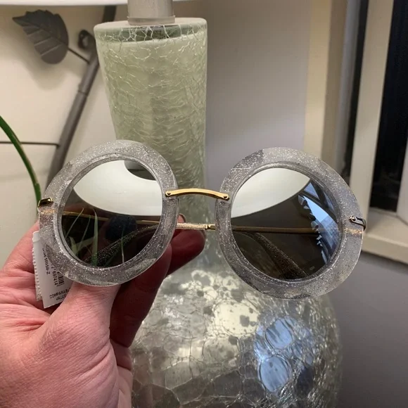 SOLD⛔️Authentic DOLCE & GABBANA 50 round Glitter Acetate metal sunglasses - Picture 10 of 11